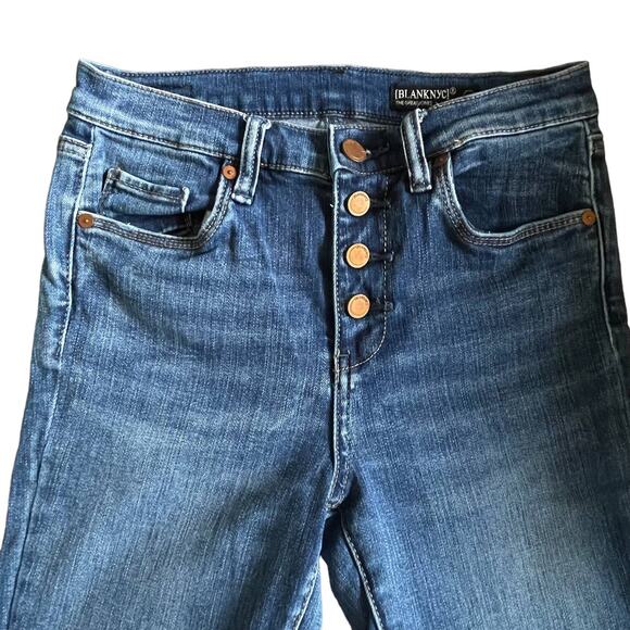 Blank NYC High-Rise Skinny Button Fly Denim Jeans Womens SIZE 26 Medium Wash - Picture 2 of 11